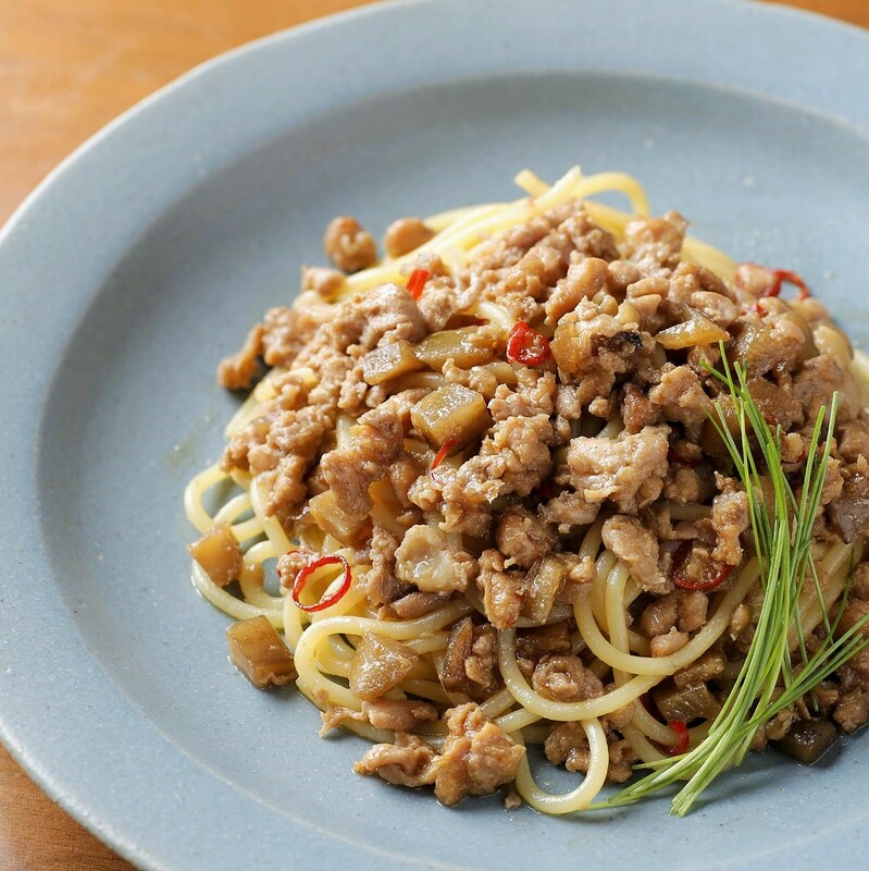 岩手県産「みちのく清流味わいどり」の和風ペペロンチーノ